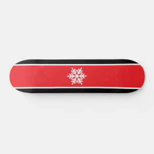 Sneeuwvlok Helder Rood Zwart Wit Racing Stripes Skateboard