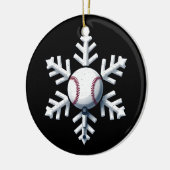 Sneeuwvlok Honkbal Speler Ball Winter Kinder Manne Keramisch Ornament (Links)