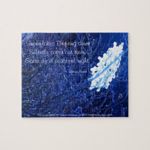 sneeuwvlok in blauwe 7 haiku legpuzzel