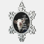 Sneeuwvlok ingelijste Koe Ornament (Rechts)