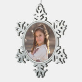 Sneeuwvlok Ingelijste Ornament met Jaar (Rechts)