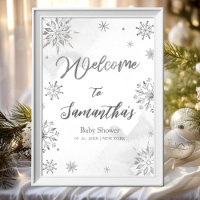 Sneeuwvlok is op komst Baby Shower Welkom Bord