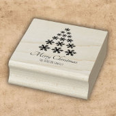 Sneeuwvlok Kerstboom Script Aangepaste vakantie Rubberstempel