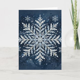 Sneeuwvlok Kerstcadeau Waterverf Elegante Winter Kaart