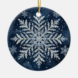Sneeuwvlok Kerstcadeau Waterverf Elegante Winter Keramisch Ornament