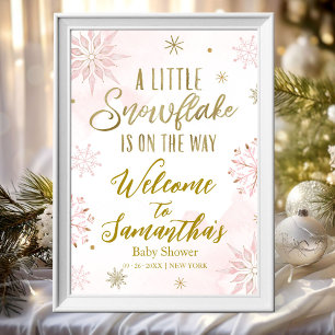 Sneeuwvlok komt eraan Baby Shower Welkomstbord Poster