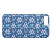 Sneeuwvlok met blauw patroon Case-Mate iPhone case (Achterkant (Horizontaal))