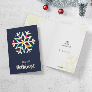 Sneeuwvlok met sterpatroon, kerstgroeten. feestdagen kaart