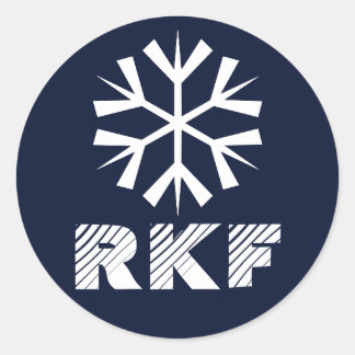 Sneeuwvlok Monogram Kerststickers Ronde Sticker