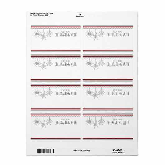 Sneeuwvlok Naam ID Badge Stickers (Full Sheet)