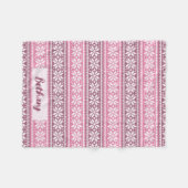Sneeuwvlok Naam Pink Faux Knit Sweater Patroon Fleece Deken (Voorkant (Horizontaal))