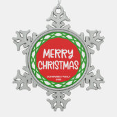 sneeuwvlok Ornament - gepersonaliseerde Pewter! (Voorkant)