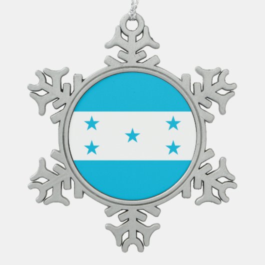 Sneeuwvlok Ornament met Honduras Vlag (Voorkant)