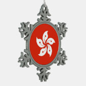 Sneeuwvlok Ornament met Hong Kong Flag (Links)