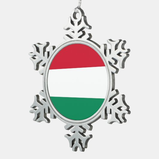 Sneeuwvlok Ornament met Hongaarse vlag (Rechts)