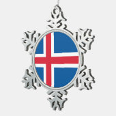 Sneeuwvlok Ornament met IJslandse vlag (Rechts)