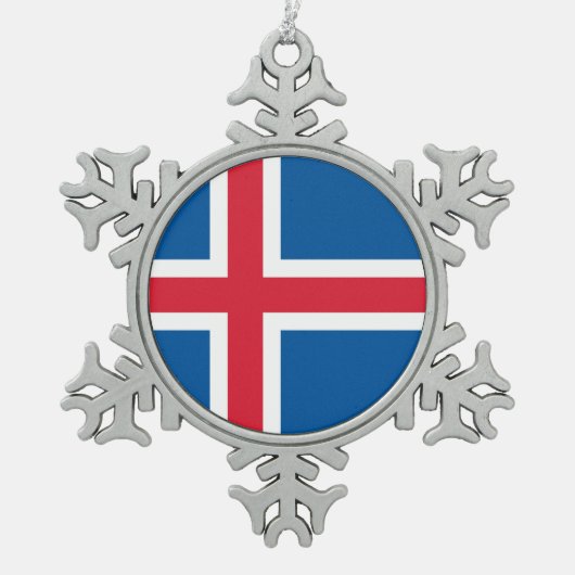 Sneeuwvlok Ornament met IJslandse vlag (Voorkant)