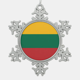 Sneeuwvlok Ornament met Litouwen Vlag
