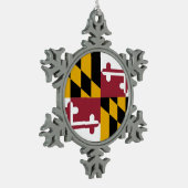 Sneeuwvlok Ornament met Maryland Flag (Links)