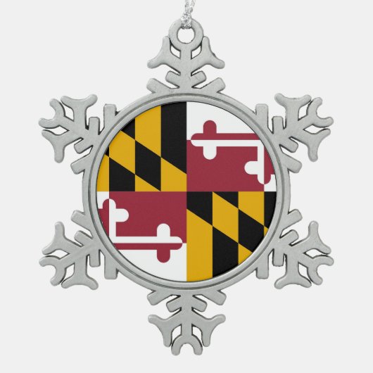 Sneeuwvlok Ornament met Maryland Flag (Voorkant)