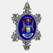 Sneeuwvlok Ornament met Michigan Flag (Links)