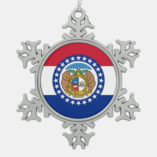 Sneeuwvlok Ornament met Missouri Flag (Voorkant)