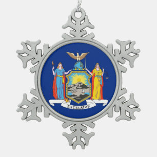 Sneeuwvlok Ornament met New Yorkse vlag