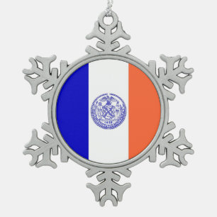 Sneeuwvlok Ornament met New Yorkse vlag