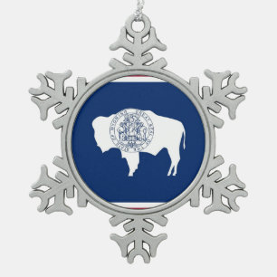 Sneeuwvlok Ornament met Wyoming Flag