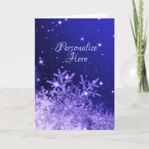 Sneeuwvlok paarse witte sparkle look sneeuwwinter feestdagen kaart