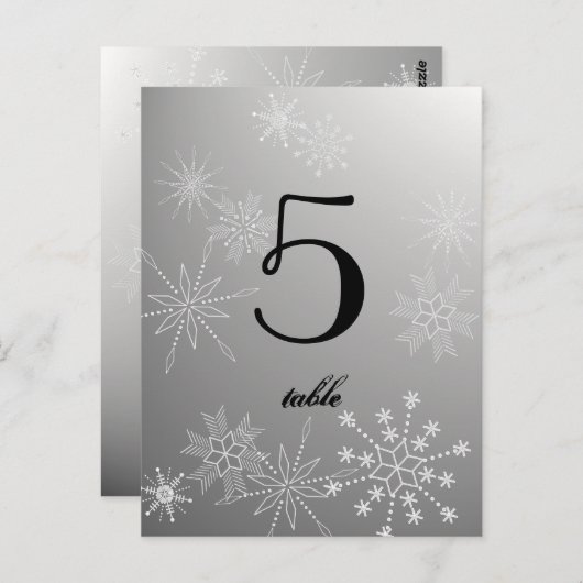 Sneeuwvlok Pareltjes / Tafel Kaart (Voorkant / Achterkant)