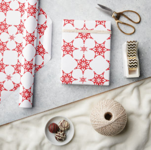 SNEEUWVLOK PATROON feestelijk modern minimaal rood Cadeaupapier