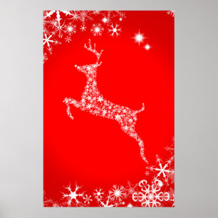 Sneeuwvlok Rendier Poster