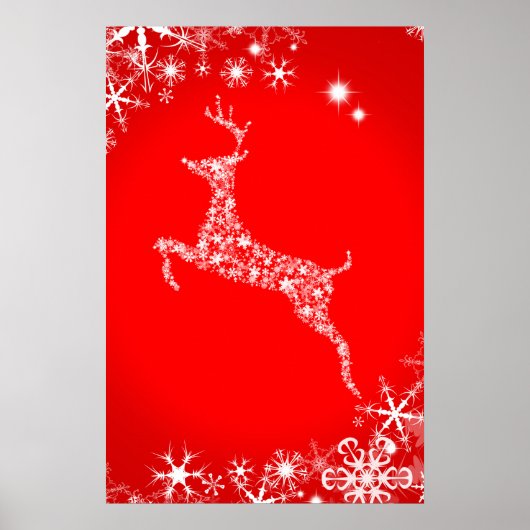 Sneeuwvlok Rendier Poster (Voorkant)