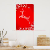 Sneeuwvlok Rendier Poster (Keuken)