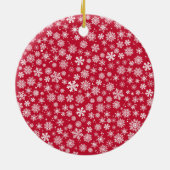 Sneeuwvlok rood en groen kerstversiering keramisch ornament (Achterkant)