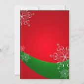 Sneeuwvlok Rood met Groene Winter Wedding Kaart (Achterkant)