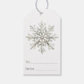 Sneeuwvlok Rustieke Waterverf Minimalistische Kers Cadeaulabel (Voorkant)