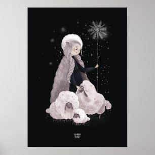 SNEEUWVLOK SCHAPEN van Alexandra Dikaia Poster
