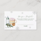 Sneeuwvlok S'more Koekje Luier Raffle Baby Shower Informatiekaartje (Voorkant)