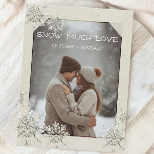 Sneeuwvlok Sneeuw Heel veel liefde koppel foto Feestdagenkaart