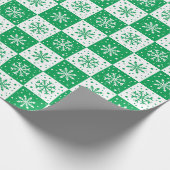 Sneeuwvlok & Sneeuwpatroon (Groen) Cadeaupapier (Hoek)