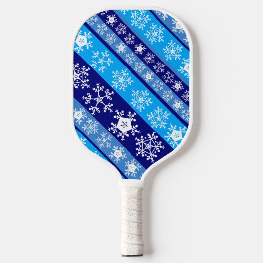 Sneeuwvlok Strepen Blauw Pickleball Paddle (Voorkant)