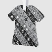 Sneeuwvlok strepen grijs ornament (voorkant)