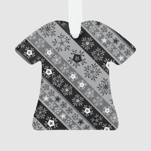 Sneeuwvlok strepen grijs ornament (achterkant)