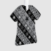 Sneeuwvlok strepen grijs ornament (voorkant)