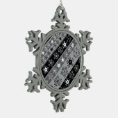 Sneeuwvlok strepen grijs tin sneeuwvlok ornament (Links)