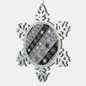Sneeuwvlok strepen grijs tin sneeuwvlok ornament (Rechts)