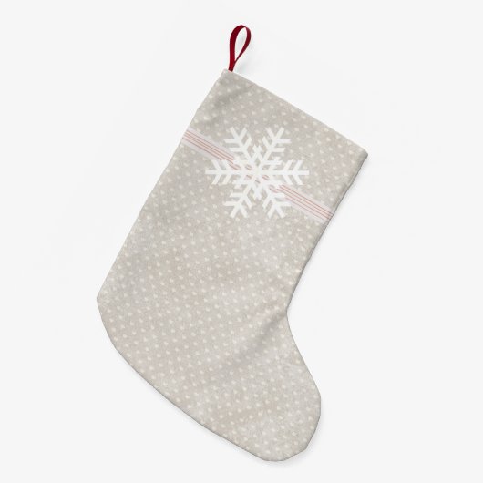 Sneeuwvlok Tiny Heart Stripe Kerstboerderij Kleine Kerstsok (Voorkant (Hangend))