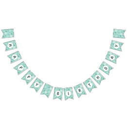 Sneeuwvlok Turquoise-Blauw Gelukkig Verjaardag Vlaggetjes